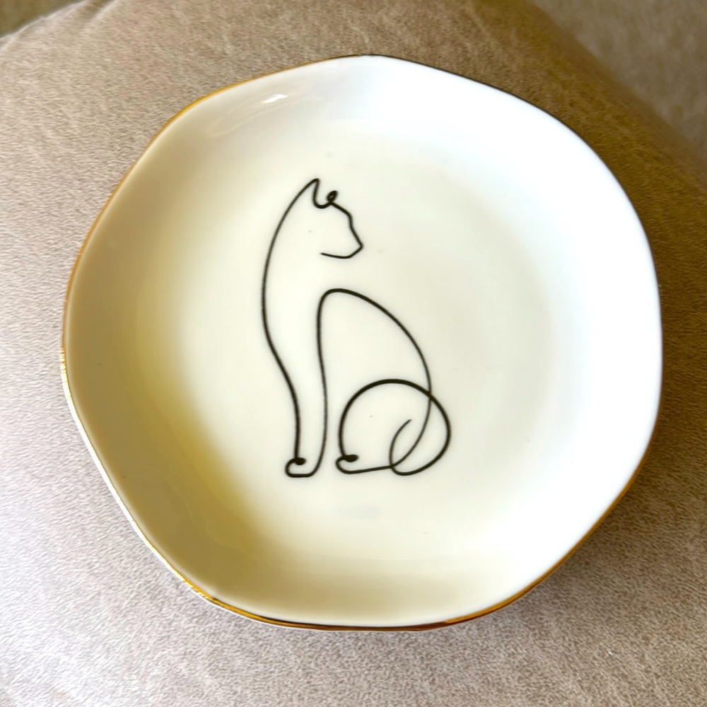 Cat Plate NWOB Jewelry/Soap Holder Home Goods Meow